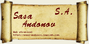Saša Andonov vizit kartica